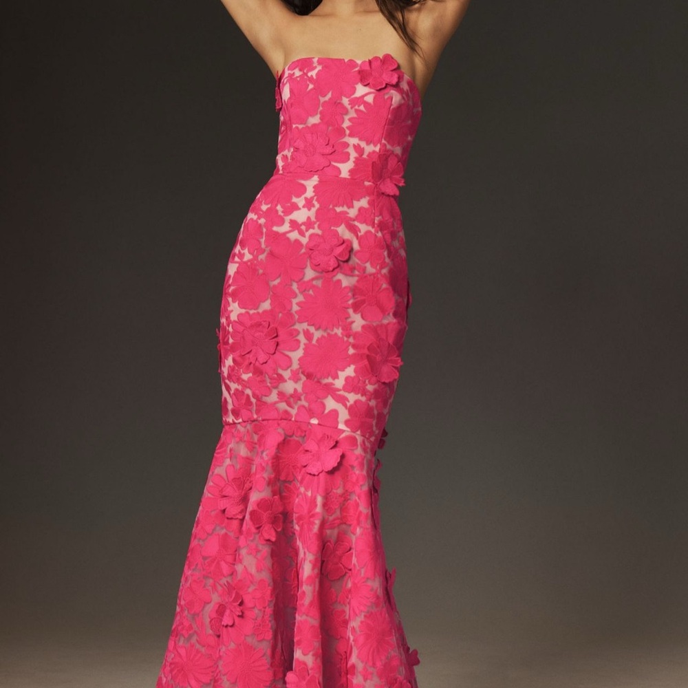 Helsi Jessica Strapless floral 3D maxi mermaid dress